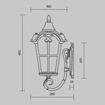 Уличный настенный светильник (бра) Альбион / Albion E27х1 60Вт IP44, O413WL-01BZ1. TM Maytoni