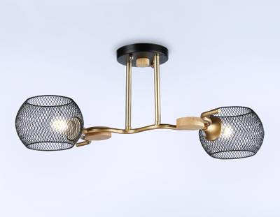 Светильник подвесной TR80162/2 BK/GD черный/золото E27/2 max 40W 550*360*220