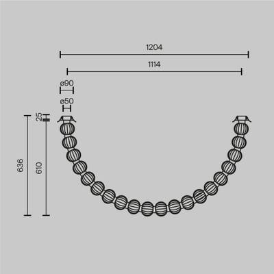 Потолочный светильник Amulet 3000К 36Вт, MOD555CL-L28G3K. TM Maytoni
