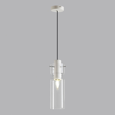 5057/1B PENDANT ODL24 459 белый/прозрачный/металл/стекло Подвес E27 1*40W SCROW