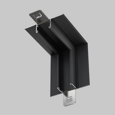 Коннектор угловой внутренний, встраиваемый под ГКЛ 12,5 мм Basity, черный, TRA172ICL-12B. TM Maytoni