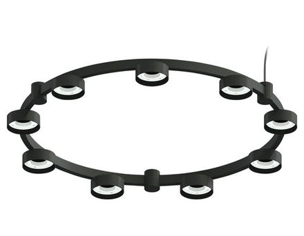 Корпус светильника Techno Ring подвесной для насадок Ø85мм C9242/9 SBK черный песок D740*70.5mm GX53/9