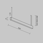 Линейный светильник подвесной 4000K 35x67 20 Вт (Черный, 1 м) LL312044. TM Maytoni
