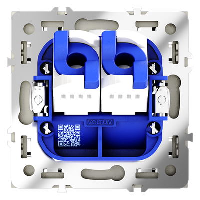 VLS060205 Розетка компьютерная встраиваемая VOLTUM S70 двойная RJ45+RJ45 кат.6, (сталь) (ТМ Maytoni)