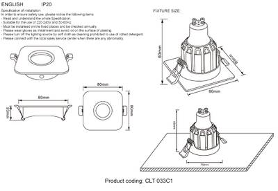 Светильник встраиваемый Crystal Lux CLT 033C1 WH 1400/177