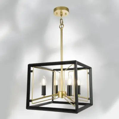 713447 Люстра REGOLO 4х40W E14 ЧЕРНЫЙ МАТОВЫЙ/ЗОЛОТО Lightstar