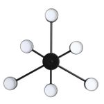 8234/6C COMFI LN25 черный, металл/акрил Люстра потолочная LED GX53 6*10W + LED-проектор 3*5W 2700К 220V VIRSAVA
