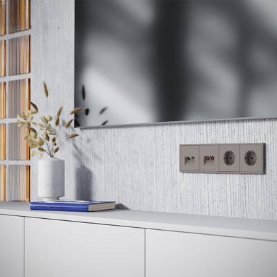 VLS002714 Накладка для розетки TV+RJ45 кат. 6, S70 (капучино). (ТМ Maytoni)