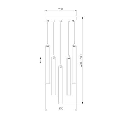 Подвесной светильник со стеклянными плафонами 50381/5 хром, G4х5