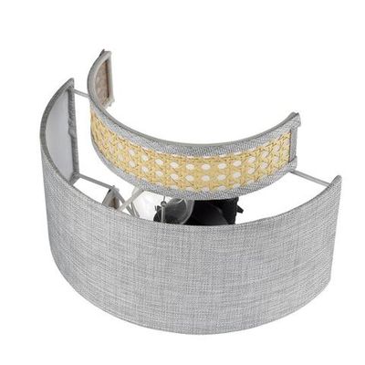 8043/1W MODERNI LN26 338 черный/серый/бежевый, металл/текстиль/ротанг Бра Е27 1*60W 220V LAUNA