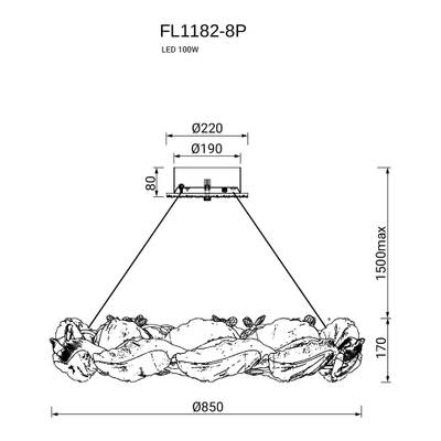 Люстра подвесная Felicity Gold FL1182-8P, LED