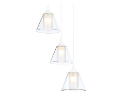 Светильник подвесной TR3553/3 WH/CL/FR белый/прозрачный/белый матовый E27/3 max 40W D340*800