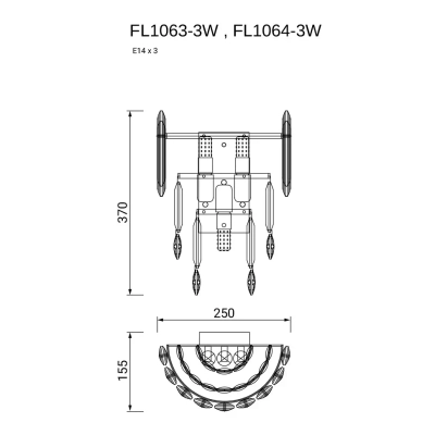 Бра Constancia Gold FL1063-3W, E14х3