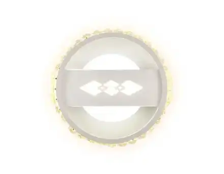Настенный светодиодный светильник с хрусталем FA221 WH белый LED 6400K+3000K 24W D200*40