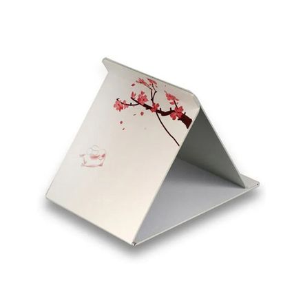 Зеркало косметическое складное, 15*21 см, дизайн: Сакура (стекло, картон)