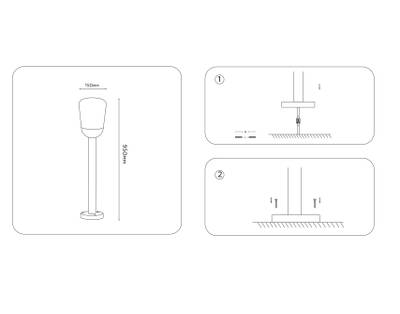 Светильник уличный ландшафтный ST2095 BK/FR черный/белый матовый IP54 E27 max 40W D150*950