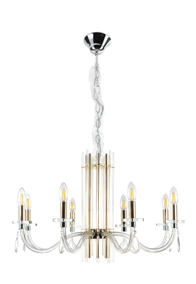 Люстра Crystal Lux AURELIO SP8 GOLD+CHROME/TRANSPARENT 0210/308