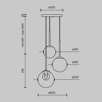 Подвесной светильник Basic form G9х3, MOD521PL-03G. TM Maytoni