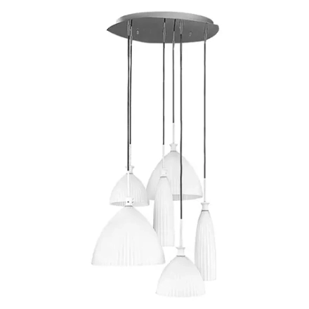 810160 Подвес AGOLA 6х40W E14 ХРОМ/БЕЛЫЙ Lightstar