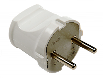 Вилка прямая 10А 4142 бел. ASD / IN HOME 4690612000572