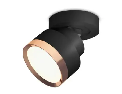 Комплект накладного поворотного светильника XM8102005 SBK/PPG черный песок/золото розовое полированное GX53 (A2229, A2106, C8102, N8126)