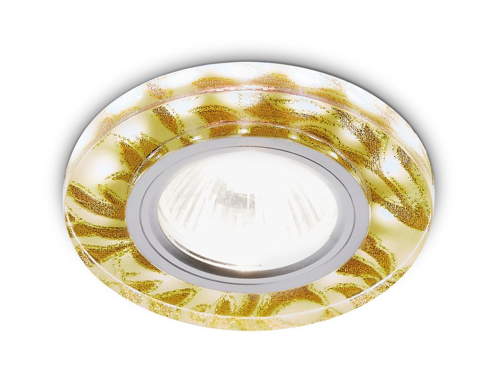 Встраиваемый точечный светильник со светодиодной лентой S232 W/G белый/золото/MR16+3W(LED WHITE)