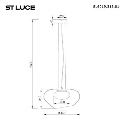 SL6019.313.01 Светильник подвесной ST-Luce Латунь/Дымчатый, Белый LED 1*20W 3000K