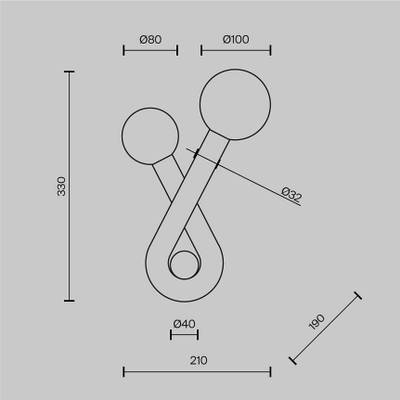 Настенный светильник (бра) Vortex G9х2 MOD476WL-02BS. TM Maytoni