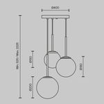 Подвесной светильник Basic form E14х3, MOD321PL-03G1. TM Maytoni
