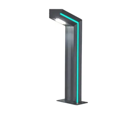 09207-F(220V),16(07) Светильник уличный Такоми серый 220V w15*7,5 h80 Led 10W (4000K) Декоративная подсветка зеленая.