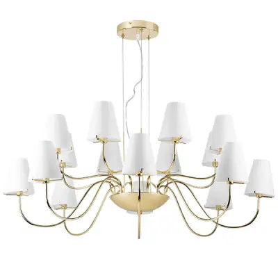 758162 Люстра подв. DIAFANO 16х40W G9 ЗОЛОТО/БЕЛЫЙ