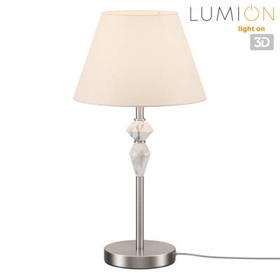 8274/1T CLASSI никель/белый/серый, металл/керамика/ткань Настольная лампа Е14 1*40W 220V VERMONT