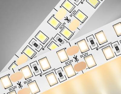 Светодиодная лента двухрядная GS1601 2835 240Led/ 19.2W m/ 12V IP20 3000K/ 5000*14*1.2mm/ кратность резки 25mm (2 конт.)