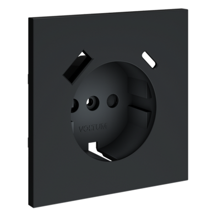 VLS001007 Накладка для розетки с заземлением и защитными шторками, с USB A+C, S70 (графит). (ТМ Maytoni)