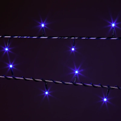 Новогодняя гирлянда нить голубой 10м IP20 400-002 голубой, LED