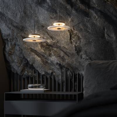 Светодиодный подвесной светильник с мраморным рассеивателем 40342 LED черный