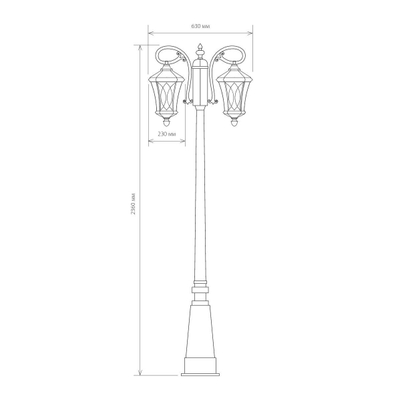 Virgo F/2 капучино уличный двухрожковый светильник на столбе IP44 GLXT-1450F/2