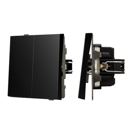 Механизм выключателя двухклавишный непроходной SWT-TENDO-MK02-PL-BK (230V, 10A) (Arlight, -)
