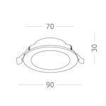 ST210.548.06 Св-к встр. Белый LED 1*6W 4000K 480Lm Ra80 110° IP20 D90xH30 220-240V