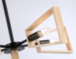 Подвесной светильник в стиле лофт TR80495/5 BK/LW черный/светлое дерево E14/5 max 60W D620*430