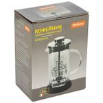 Чайник/кофейник (кофе-пресс) MOMENTO 350 мл из боросиликатного стекла с надписью на корпусе