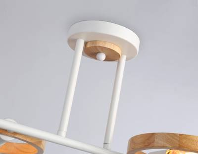 Подвесной светильник со сменной лампой TR8247/4 WH/LWD белый/светлое дерево E27/4 max 40W 840*360*220
