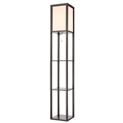 8090/1F COMFI LN25 кофейный/белый, дерево/текстиль Торшер Е27 1*60W 220V PRACTIC