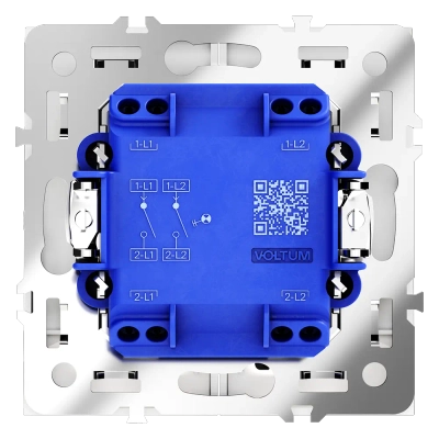 VLS020202 Выключатель встраиваемый VOLTUM S70 двухклавишный с подсветкой 10А, (белый матовый). (ТМ Maytoni)
