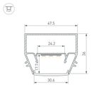 Профиль STRETCH-S-35-CEIL-CENTER-2000 (GAMMA35) (Arlight, Алюминий)