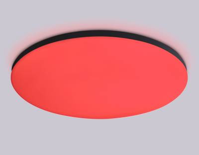 Потолочный светодиодный светильник с Wi-Fi Яндекс Алисой/Tuya/Smart Home/Alexa FZ2006 BK черный IP54 30W 3000K-6500K+RGB D450*60 (ПДУ ИК)
