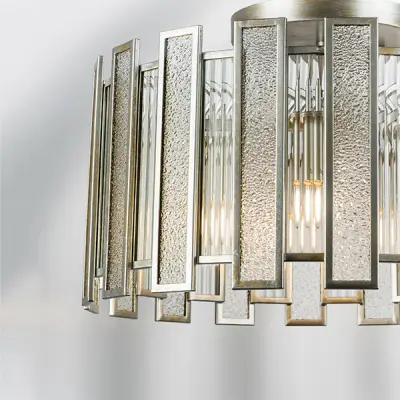 712054 Люстра AGAVE 5х40W E27 СЕРЕБРО С ПАТИНОЙ/ПРОЗРАЧНЫЙ Lightstar