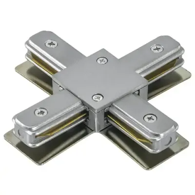 502149 Соединитель трековый однофазный BARRA X-образный СЕРЫЙ Lightstar