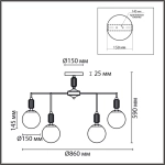 6580/9C CLASSI LN26 36 французское золото, серый/белый металл, керамика/стекло Люстра потолочная E14 9*40W 220V VIVIEN