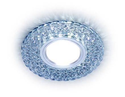 Встраиваемый точечный светильник с LED подсветкой S335 CL прозрачный GU5.3+3W(LED WHITE) D104*25
